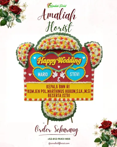 Karangan Papan Bunga Pernikahan di Wargasari